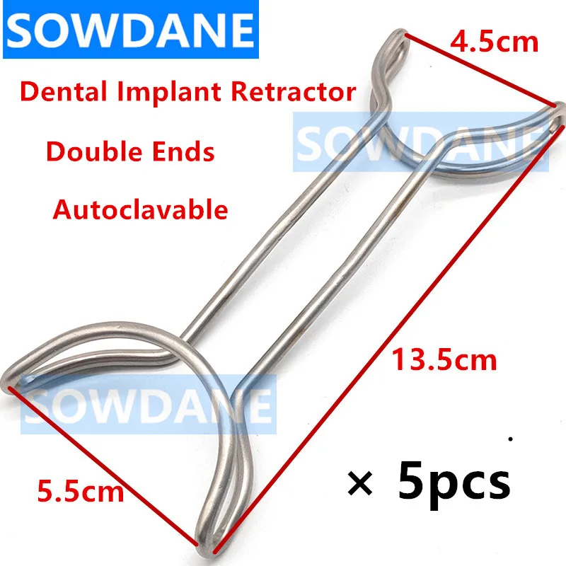 

5pcs Dental Orthodontic T shape Retractor Mouth Gag Opener Teeth Retractor Double Ends Ortho Instrument Tool Autoclavable