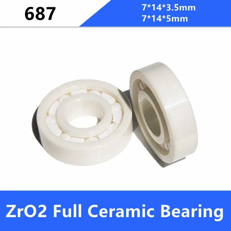 

4/10pcs 687 7*14*3.5mm 7*14*5mm Zirconia Ceramic deep groove ball bearing ZrO2 Full Ceramic bearing