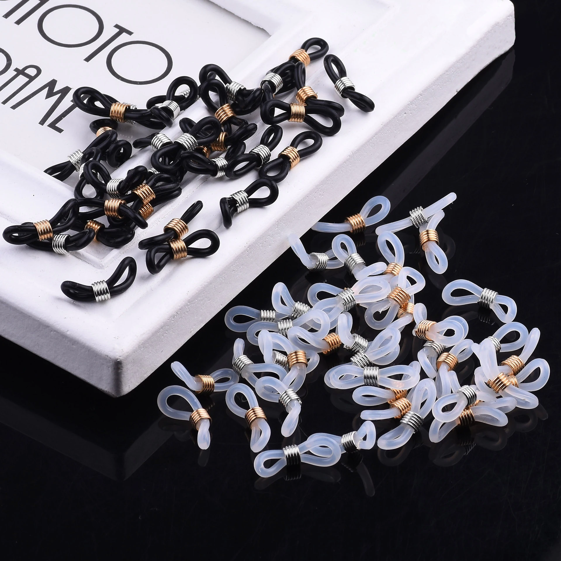 100pcs/lot Silicone loop Ear hook Glasses silicone wholesale for Eyeglass Chain accessories 20*4.5mm