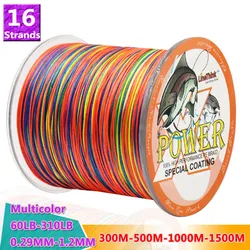 Power Fishing Wire 16 Strands Braided Fishing Line 300m 500m 1000m 1500m Super Strong Japan Multifilament PE Braid Line 60-310lb