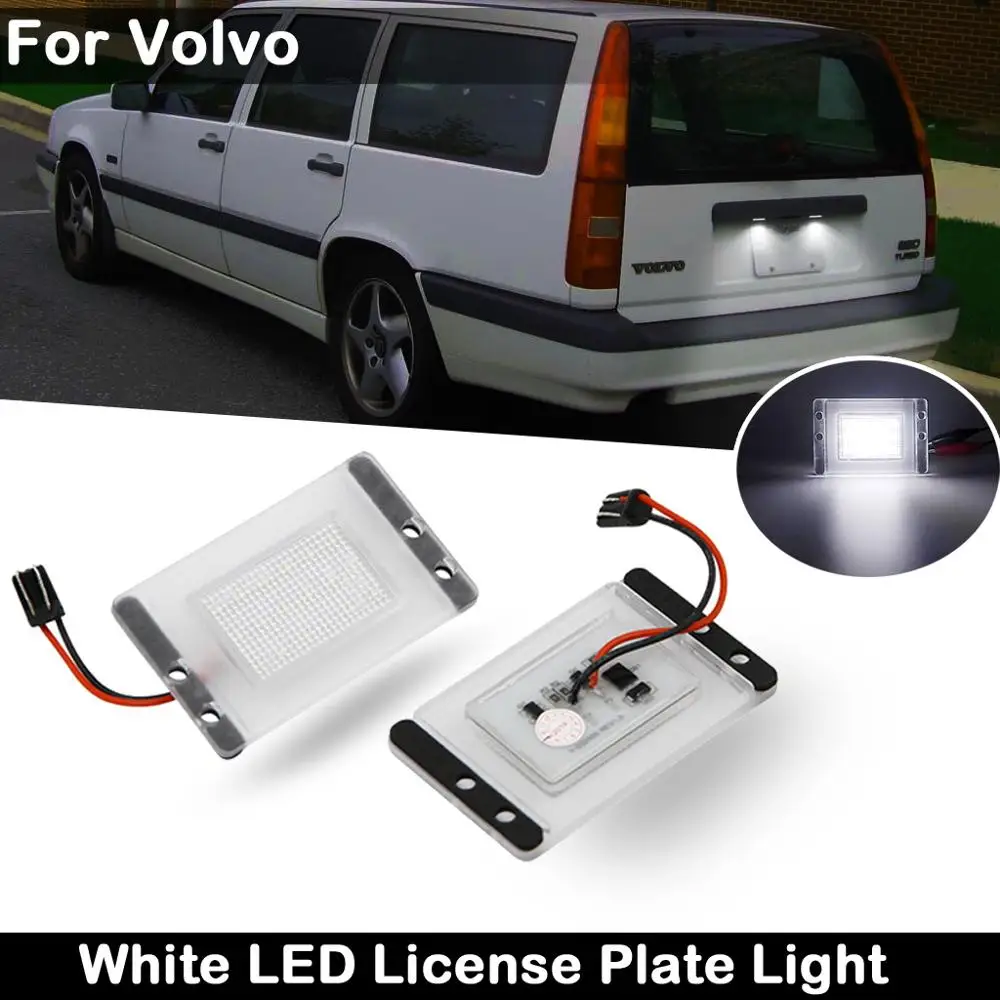 

2 шт. светодиодный светильник номерного знака для Volvo V70 XC 1997-2000 Volvo 855 1993-1997, высокая яркость, автомобильная задняя белая лампа номерного знака