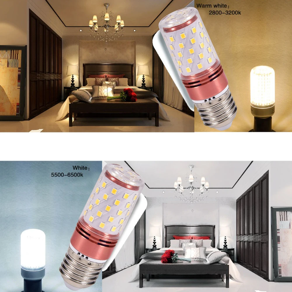 E27 E14 LED Candle Bulb 60 80 LEDs SMD2835 LED Corn Lamp Save Energy Home Light 9W 12W LED Bulb Indoor Decor Bombillas LED D30