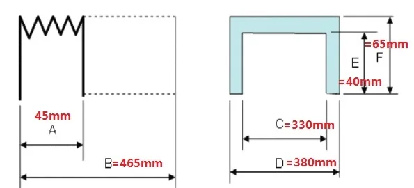 Tri-proof nylon cloth accordion cnc machine dust cover bellows, inner 330 mm x 40 mm, outer 380 mm x 65 mm, Lmax 465 mm