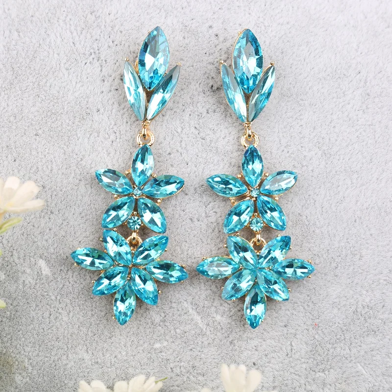 VEYO Crystal Earrings Geometry Drop Earrings for Women 2 Color Fashion Jewelry Brincos Gift Wholesale