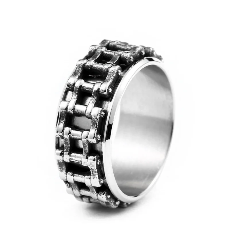 Fashion Creative Mechanical Chain Ring Men\\\\\'s Hip Hop Rock Party Ring