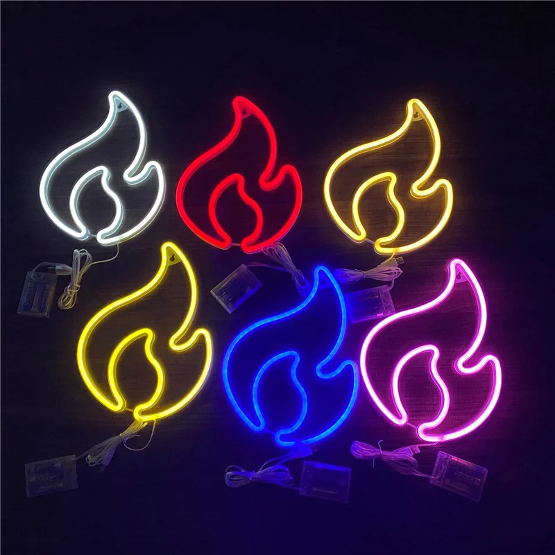 

Colorful Flame Lamp Shape Led Neon Lights for Room Home Party Decoration Xmas Gift Art Neon Signs for Room Wall Led Light Sign