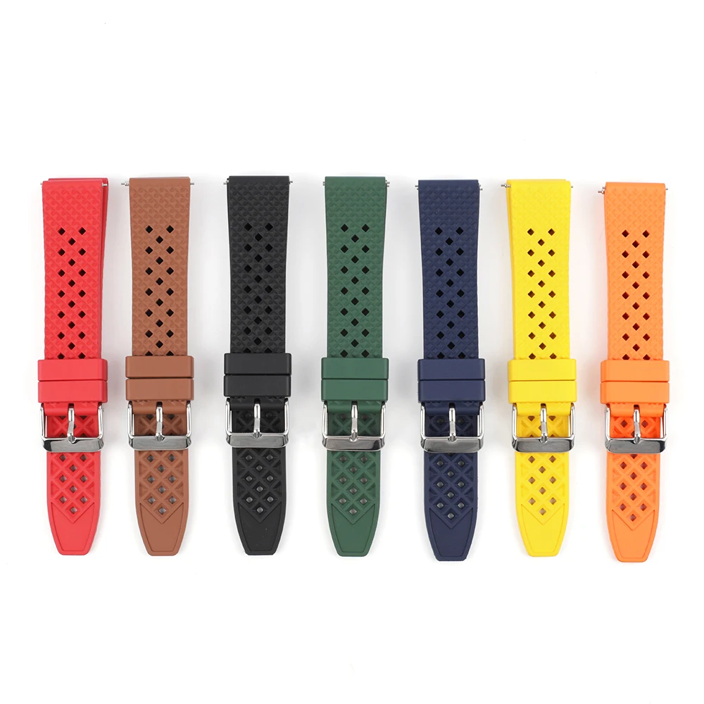 New Rubber Watch Strap 18mm 20mm 22mm Sport Diving Breathable Watch Band Quick Release Wristband For Seiko