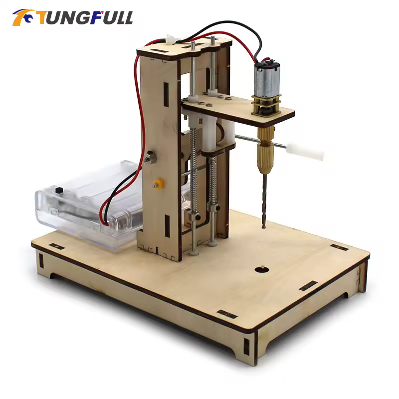 Mini perceuse d'établi de bureau, perceuse à colonne pour banc, machine de propositions, nuits en bois, éducation au bâtiment, kit de projet scientifique