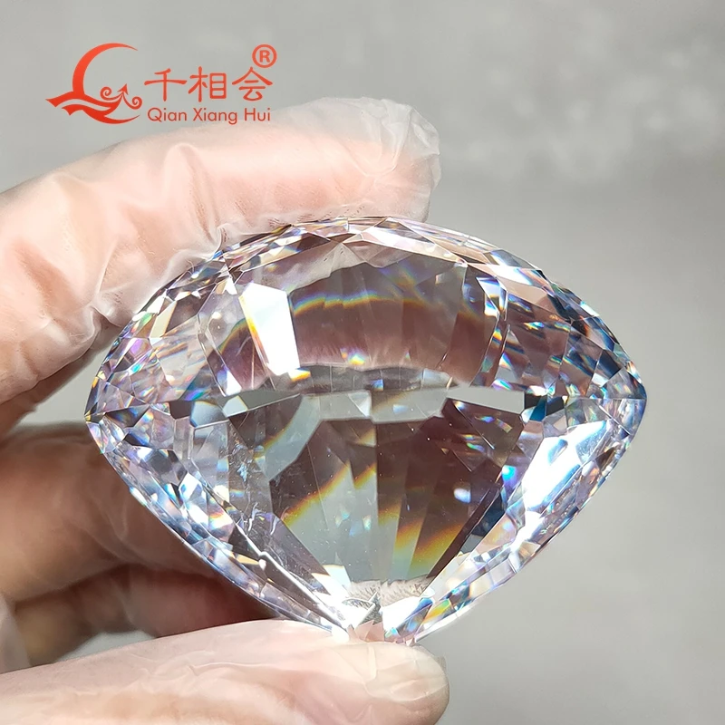 cubic zirconia 39.8*50mm 516.9ct  white  color fan shape  The centenary diamon d loose stone cz stone