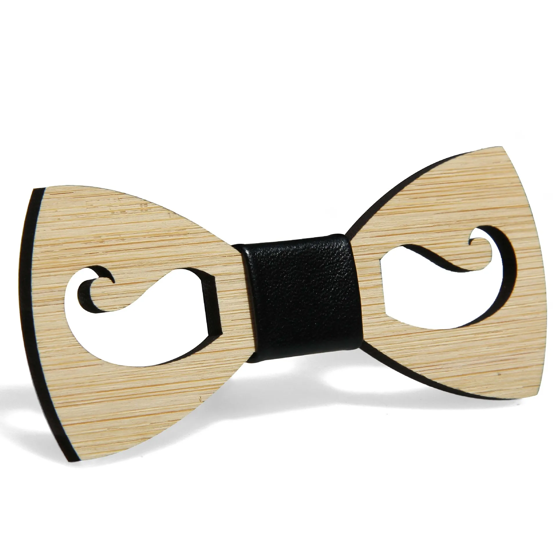 New Men\'s Classic Bamboo Wood Fashion Bow Ties Laser Cut Wooden Boys Hollow Butterfly Bow knots Gravatas Cravat For Man ties