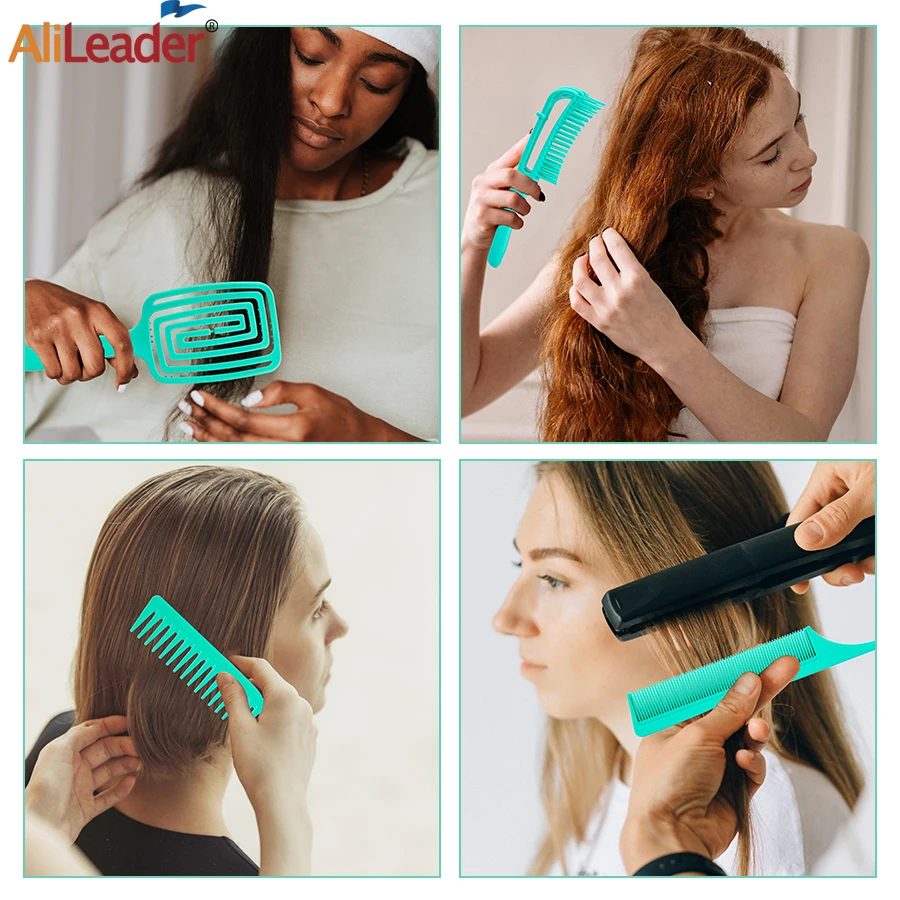 Entwirren Pinsel 4 Stück Haar Pinsel Set Für Afro Lockige Coily Lange Haar Knoten Detangler Leicht Zu Reinigen Haar Pflege styling Werkzeuge