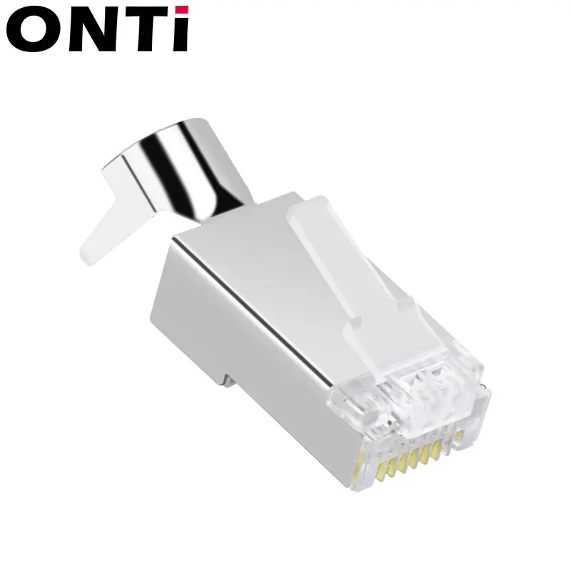 Onti-network cable connector, Cat6A, CAT7, shielded, FTP, 8P8C, crimp connectors, 10/50/100PCs