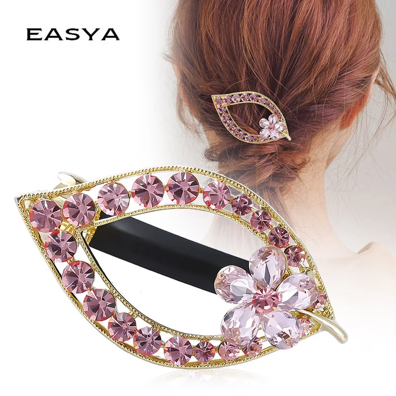 Love Butterfly Hairpin Rhinestone Adult Hair Clip Leaves Retro Hair Clips Accessories For Women Shinning Ponytail Headwear