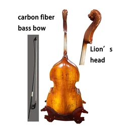 Double Bass with All Accessories, High Quality Contrabass, Maple Lion Head, Upright Control, Super Value Rare, Special 3/4