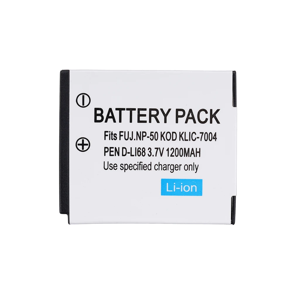3.7V 1200mAh FNP-50 FNP50 NP-50 NP50 Camera Battery for FUJIFILM for Pentax D-Li68 for KODAK KLIC-7004 KLIC-7004 K7004