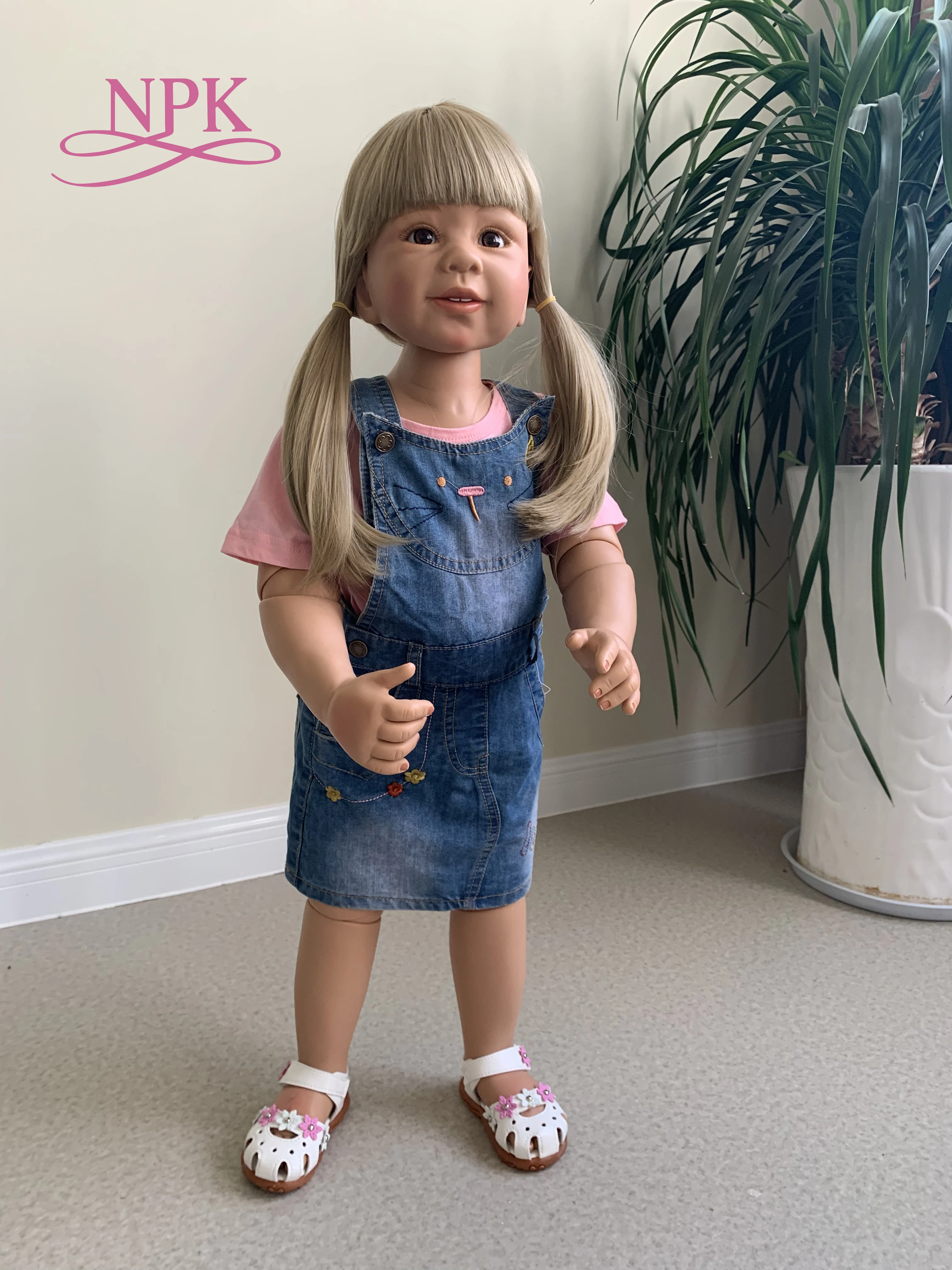 小さな女の子のためのリアルな人形87cm,本物のage2ジョイントドレス,高