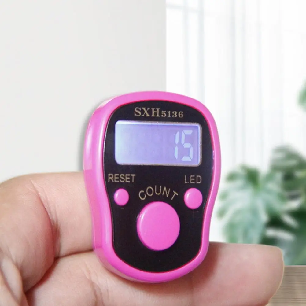 Random Color Finger Counter Plastic Easy to Carry Good Battery Powered Small 5 Digit Finger Tally Counter