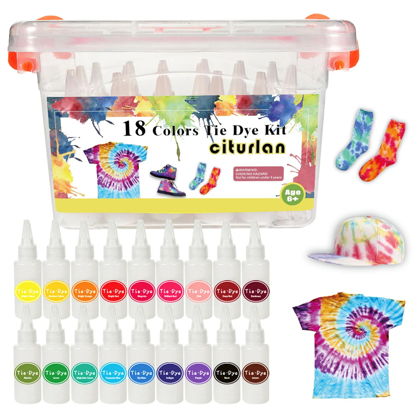 18 Colors DIY Tie-dye Suit Safe Practical Cold Water Dyes Pigments Kit For Children