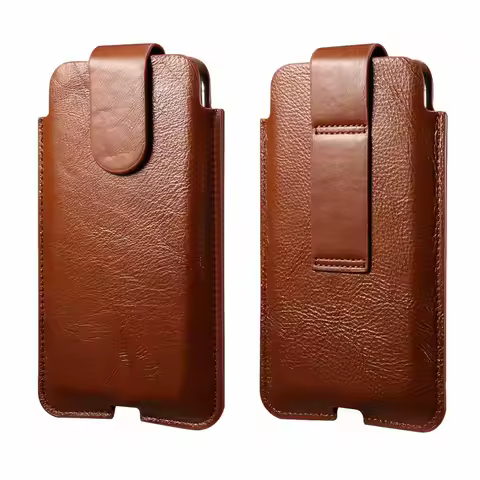 Genuine Leather Phone Belt Clip Case Waist Bag For Samsung Galaxy S25 S24 S23 Ultra S22 S21 S20 FE Note 20 10 Plus Holster Pouch