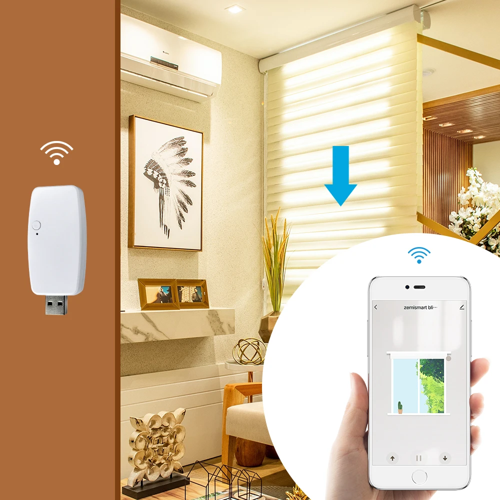 Zemismart Wifi Dongle For Am15 Roller Shade Motor Tuya App Control Mini Design Smart Curtain