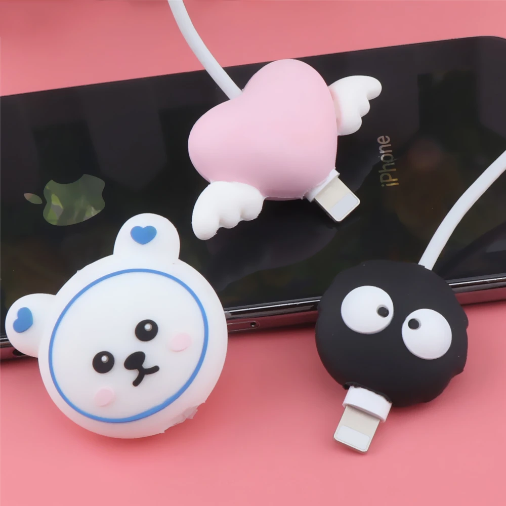 Cartoon Cable Protector Anime Charger Protector For iPhone 18W 20W Cable Winder Organizer Cute Data Line Cord Protective Cover