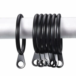Low Noise Curtain Rings Hanging Hooks For Curtains Rods Practical Metal Roman Circle Ring Hook 6PCS High Quality Wholesale