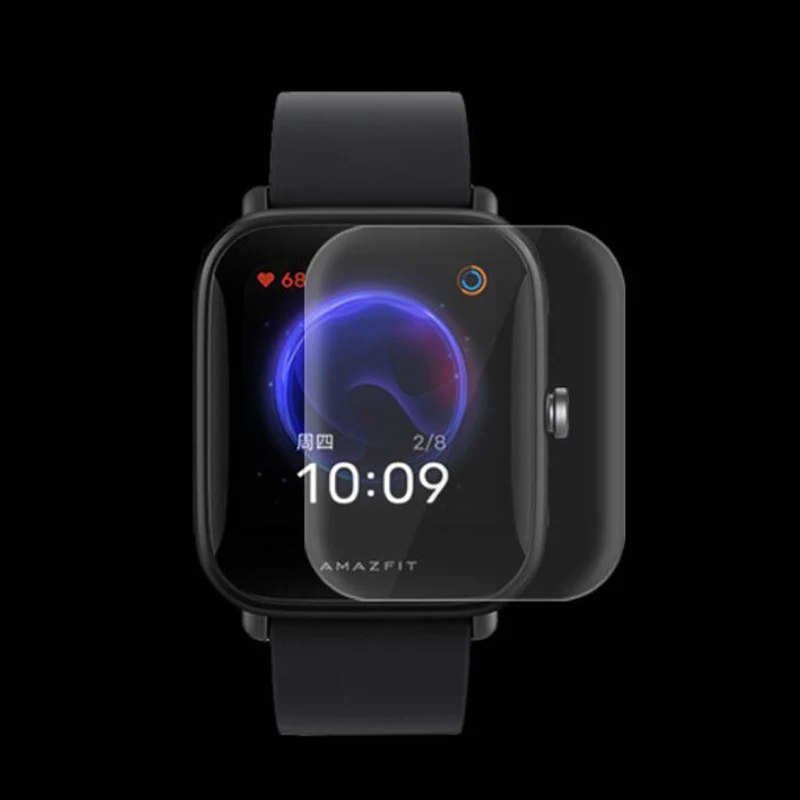 Película protetora para smartwatch, 5 peças, película tpu macia protetora para amazfit bip u/pro/pop smart watch acessórios de proteção de tela cheia
