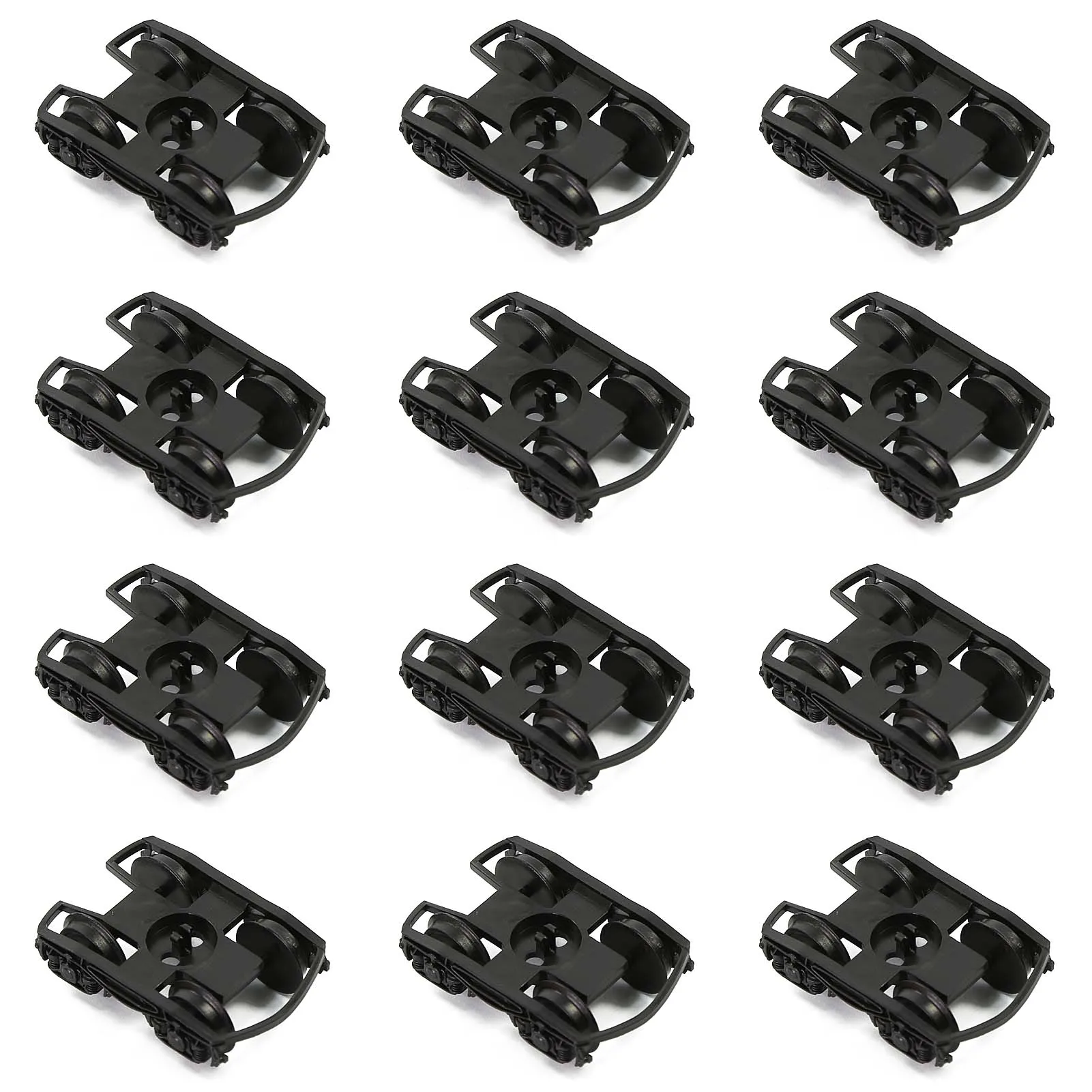 12pcs Model Railway Parts HO Scale 1:87 Plastic Bogies with 36\