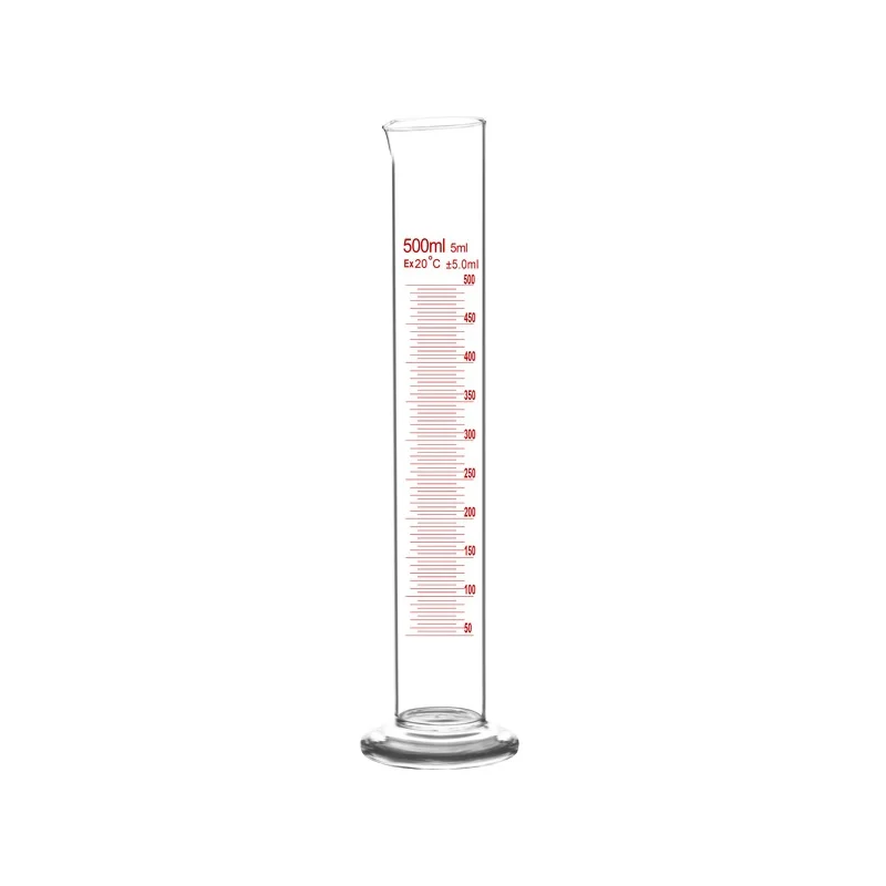 Glass Measuring Cylinder 500 ml Professional Lab Graduated Cylinder Chemistry Lab Glass Standard Measurement Cup Grade A 1/PK