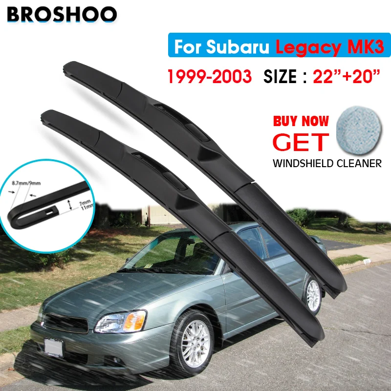 

Car Wiper Blade For Subaru Legacy MK3 22"+20" 1999-2003 Auto Windscreen Windshield Wipers Blades Window Wash Fit U Hook Arms