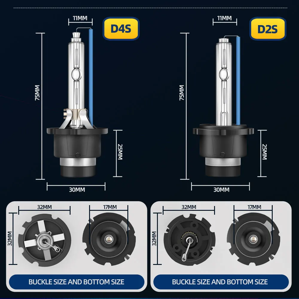 roadsun 2x Auto Lights D1S D2S D3S D4S Xenon HID Car Bulb 12V 35W D1R D2R D3R D4R Headlights 3000K 4300K 6000K 8000K D1 D2 D3 D4