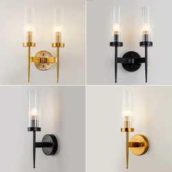 Nordic Wall Lamp Stairs Led Wall Light For Home Bedroom Bathroom Corridor Mirror Lights E14 Glass Shade Wall Sconce Wandlamp