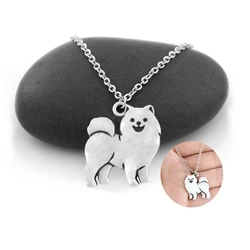 Simple Samoyed & Alaskan Malamute Dog Pendant Necklace Choker For Women Stainless Steel Long Chain Necklace Kids Boho Jewelry