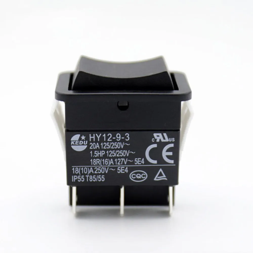 

HY12-9-3 6Pins Push Button On Off On Industrial Electric Rocker Switch 125V Pushbutton Switches for Electric Tools