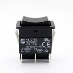 HY12-9-3 6Pins Push Button On Off On Industrial Electric Rocker Switch 125V Pushbutton Switches for Electric Tools