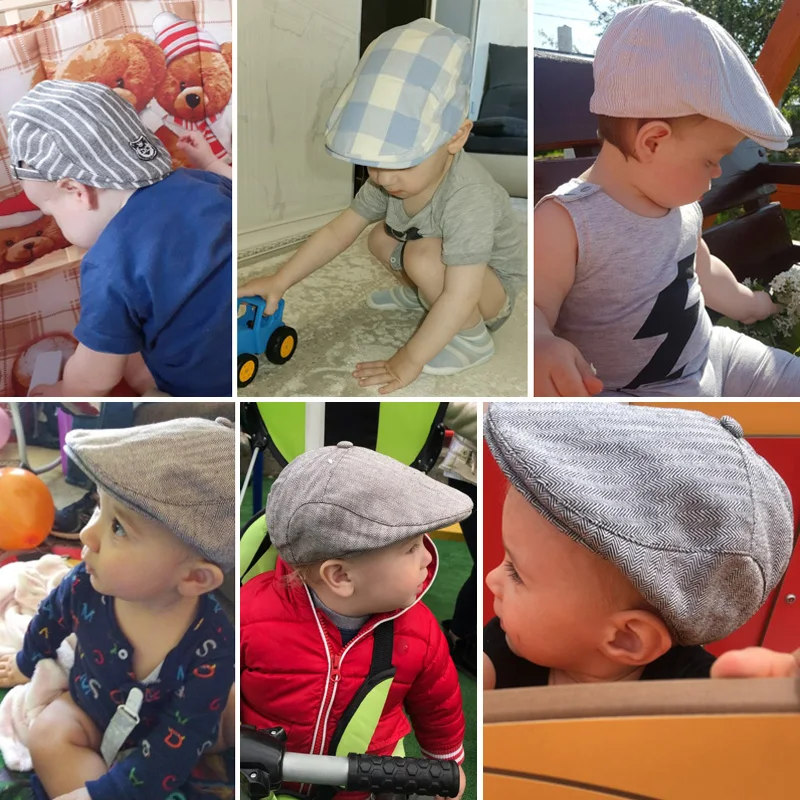 Fashion Baby Hat Handsome Cotton Linen Baby Boy Cap Toddler Beret Hats Elastic Kids Hat for Boys Baby Accessories for 1-2Y