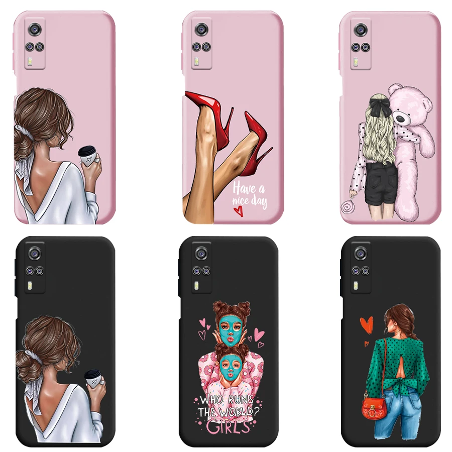 For Vivo Y31 2021 Case Pretty Girls Soft Shockproof Cover for Vivo Y51 Y51A Y 51 31 VivoY31 2021 6.58