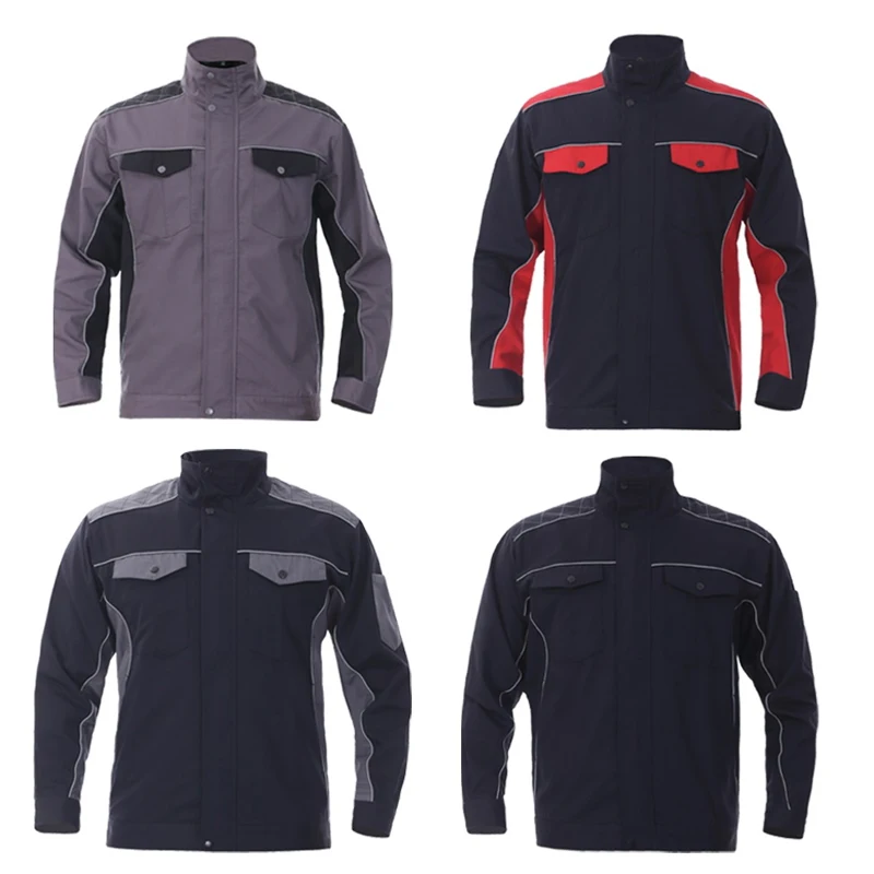 Work Clothes Suit Men Strong Wear-Resistant Auto Repair Workers Labor Insurance With Reflective Strips Workshop Custom Tooling