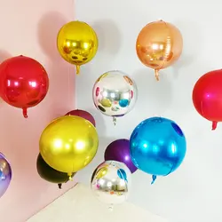 1pc 18 22 32 Inch gold 4D Round Aluminum Foil Balloon Metal Balloon Wedding  Decoration Birthday Party Helium Ballon Supplies