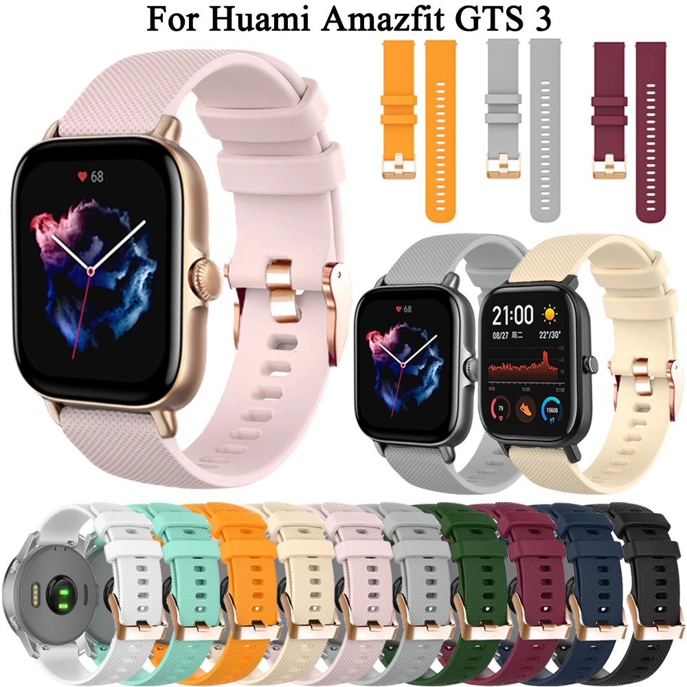XiaomiおよびHuawei用のスマートシリコンブレスレット,Xiaomi huami Amazfit gts 4 3 2e gtr 42mm, gts3 bip s u gts4 gt2 mini