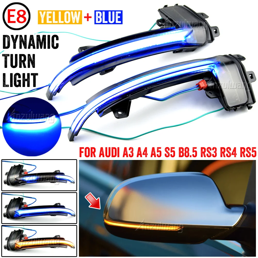 Dynamic Blinker For Audi A3 8P A4 A5 B8 Q3 A6 C6 4F S6 B8.5 S5 RS5 RS4 RS3 Turn Signal Sequential Side Mirror Indicator Light