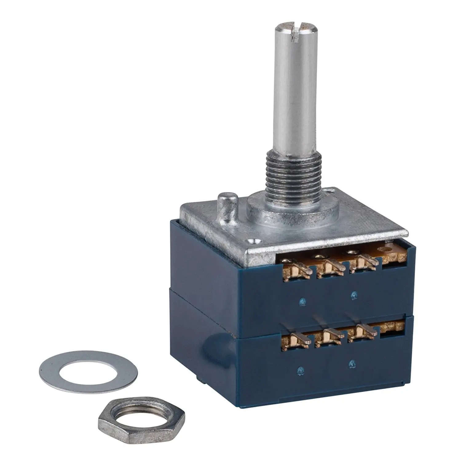 ALPS - Potenciômetro de volume de filme de carbono tipo 27 duplo 10k 20k 50k 100k (2X3 pés) alça redonda de 25 mm