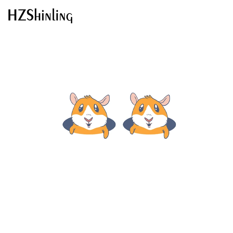 2021 Cartoon Guinea Pig Heat Acrylic Stud Earrings Resin Epoxy Fashion Jewelry