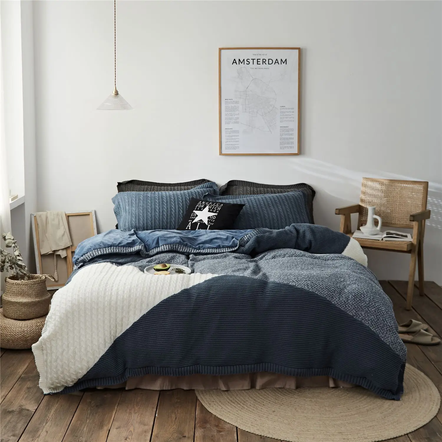 New American Season Bedding Set For Home Bedding Sets New Yarn Sheet Bed Qulit Linens Duvet Set Bed  Cover Flat Sheet Full King