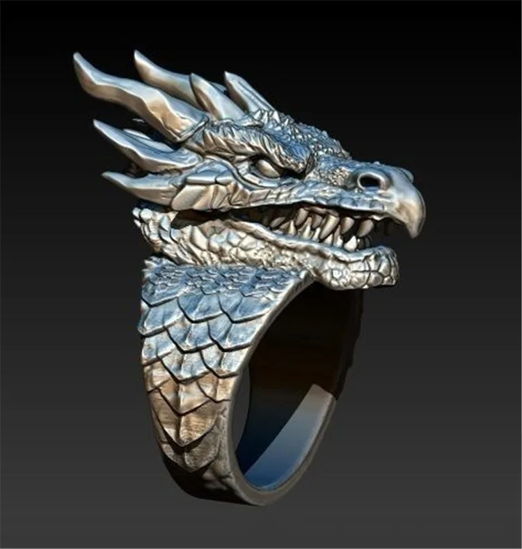 Milangirl Vintage Punk Gothic Ring  Dragon Ring Men's Fashion Dragon Man Ring  Jewelry