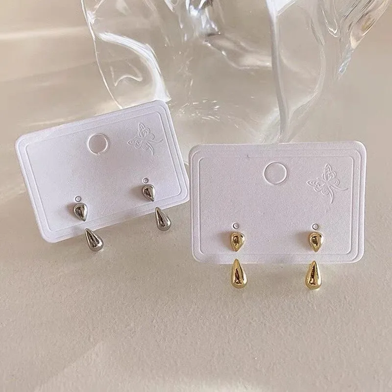 Simple Stud Earrings 2022 Trend Jewelry For Women Water Drop Two Use Cute Korean Small Earring pendientes hombre