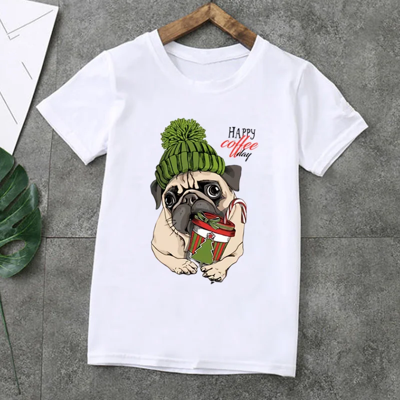 

Summer Fashion Unisex T-shirt Kawaii Pug Dog Cartoon Kids T-Shirts Border Collie Short Sleeve Print Boys Girls Tops,YKP001