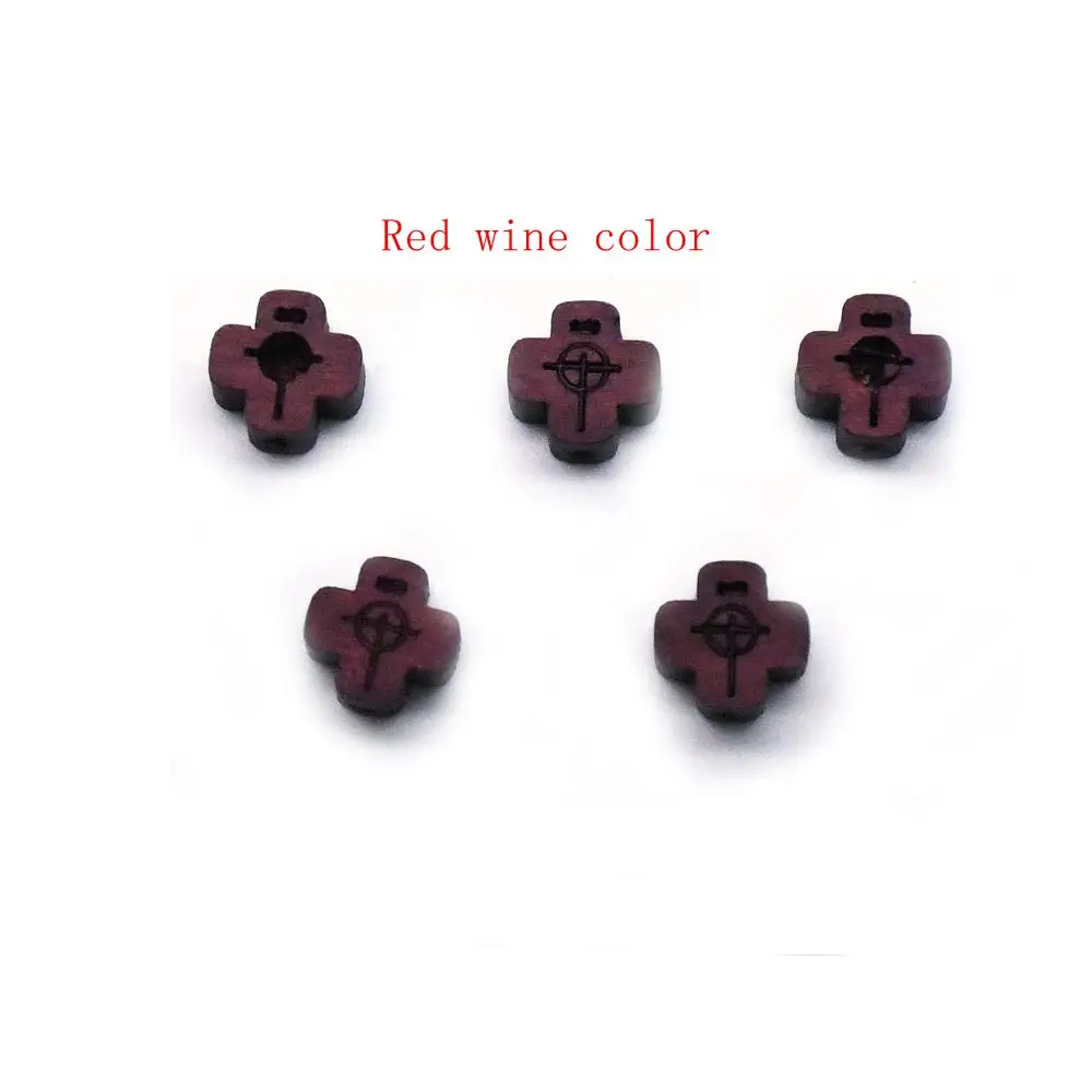50pcs 10mm Square Wood Cross Pendants Wooden Beads For Necklace/Bracelet/Earring Pendant