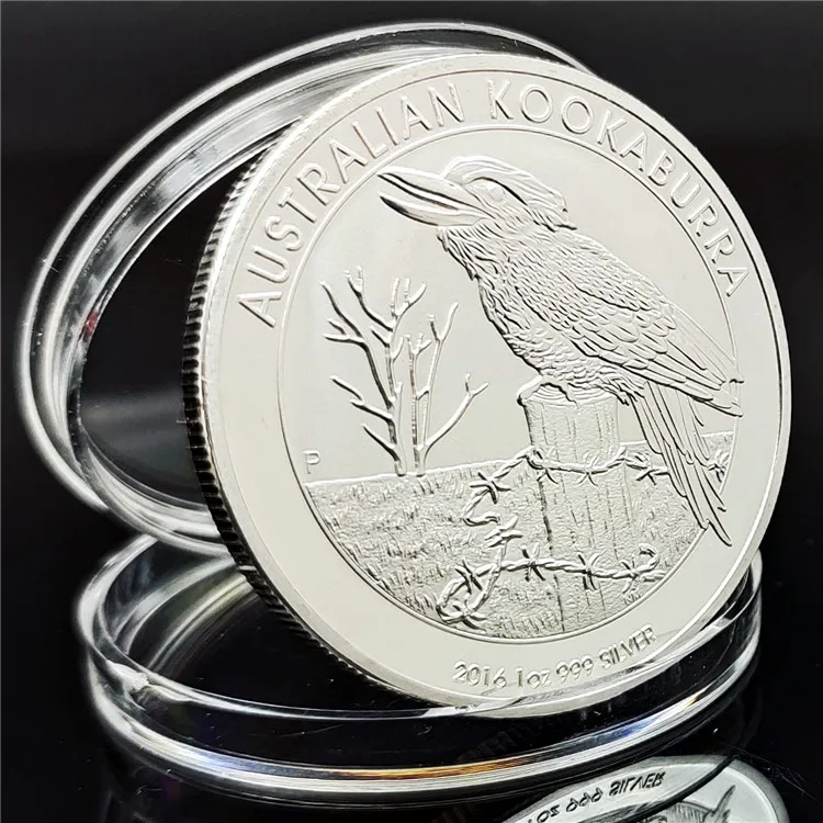 Non-Magnetic Australia 1 oz .999 Silver Coins 2016 Kookaburra Animal Elizabeth One Troy Ounce Replica Coins Souvenir Gifts