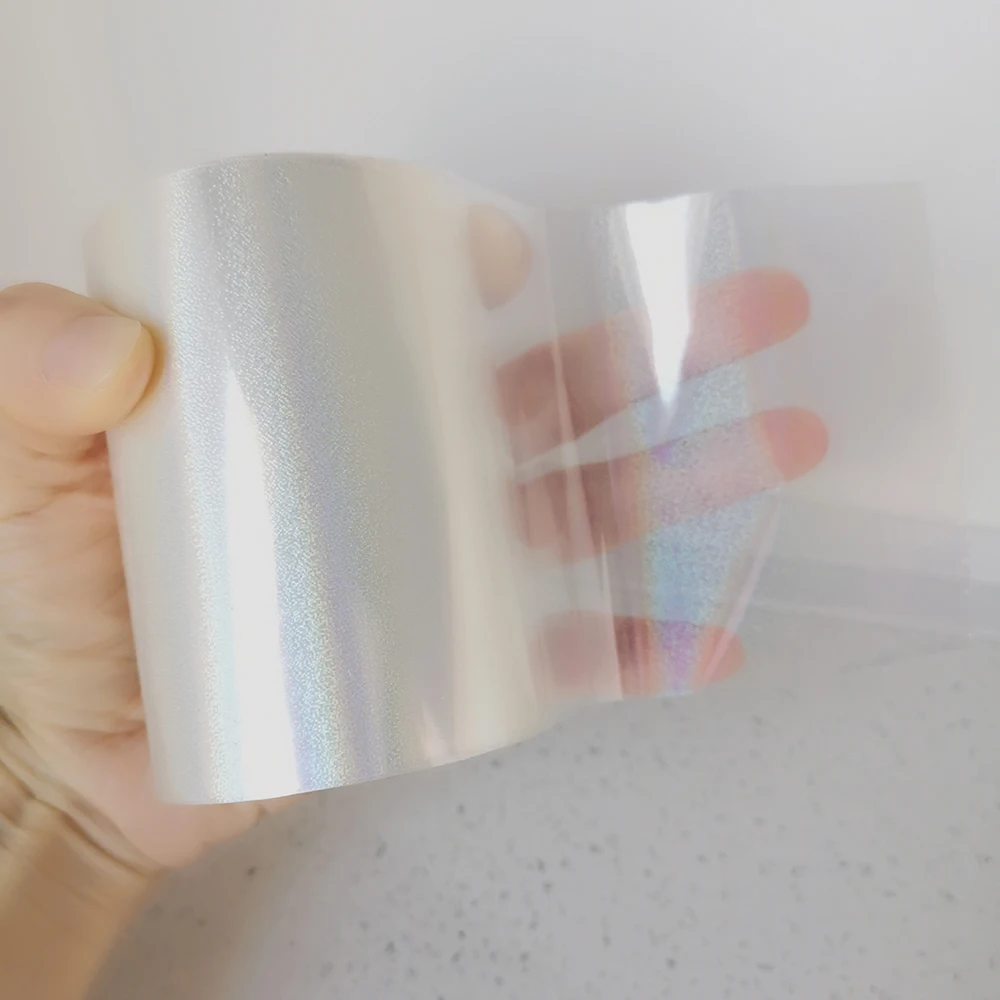 Holographic Plain Transparent Hot Stamping Foil On Paper or Plastic 8cm x 120m/Lot DIY Package Box